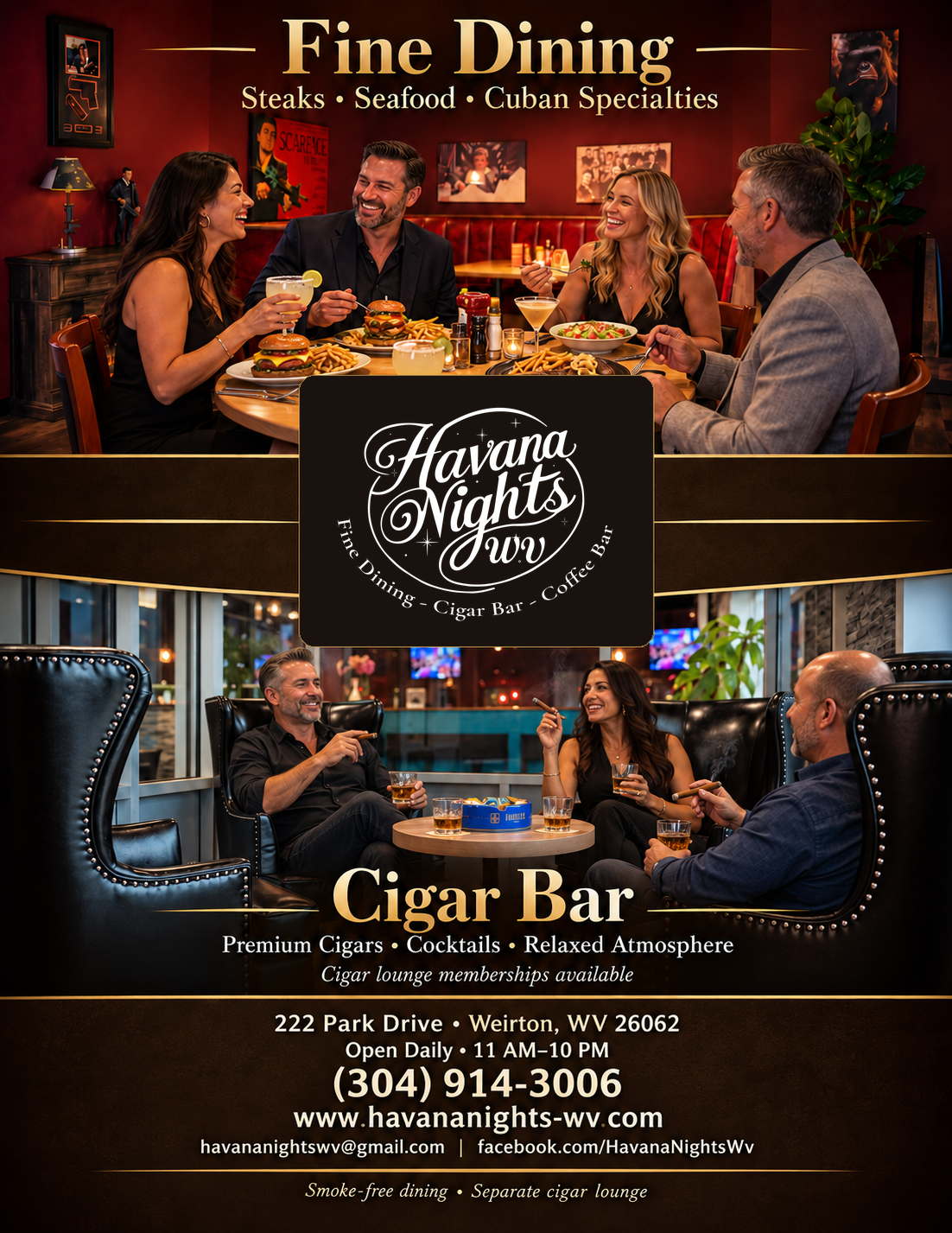 Havana Nights Wv Cigar Bar & Grill advertisement