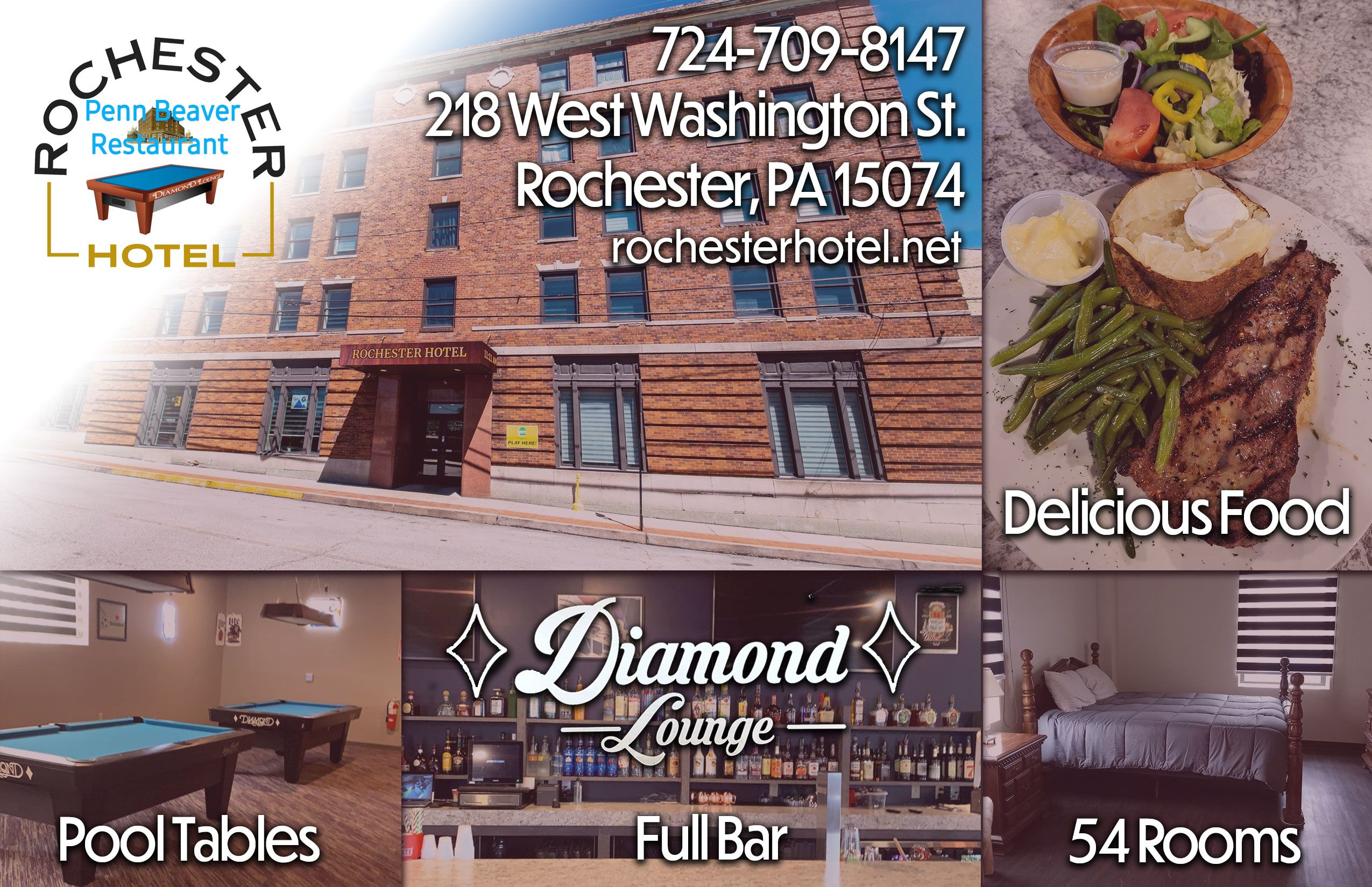 Rochester Hotel and Penn Beaver Restaurant Diamond Lounge